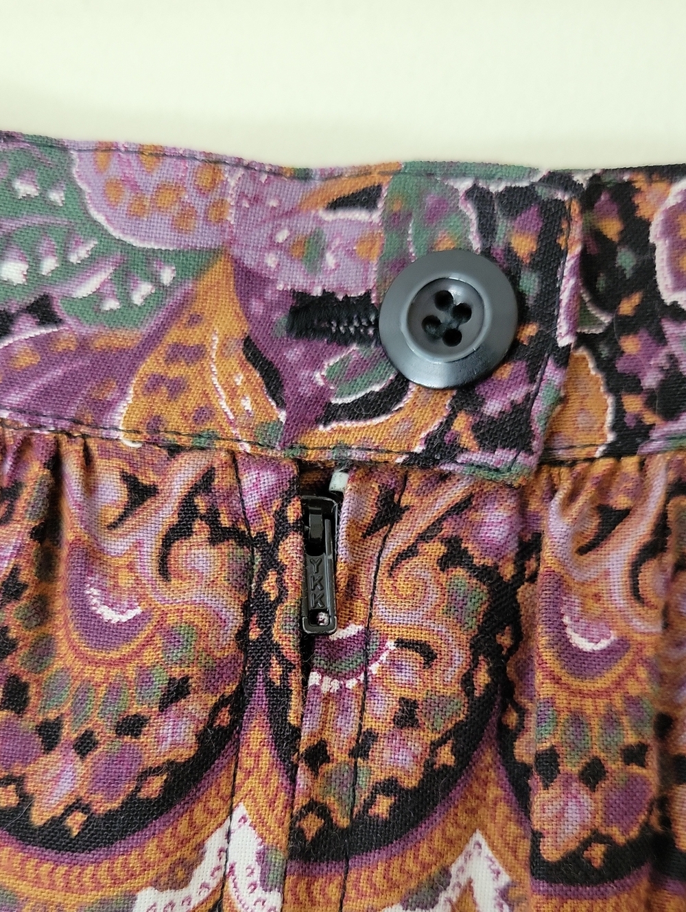 Vintage 70s Boho Purple Paisley Floral Hippie Print Rayon Maxi Skirt Size XS - Picture 8 of 9